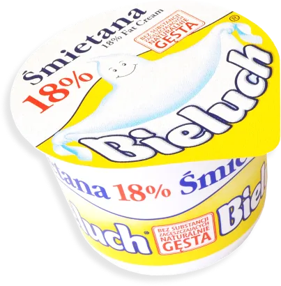 Śmietana Bieluch 18% do&nbsp;zimnych potraw i&nbsp;sałatek 180&nbsp;g
