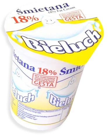 Śmietana Bieluch 18% do&nbsp;zimnych potraw i&nbsp;sałatek 330&nbsp;g